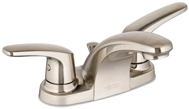 American Standard Colony® PRO Brushed Nickel 4" Centerset 2-Handle Bathroom Faucet with 50/50 Drain-0