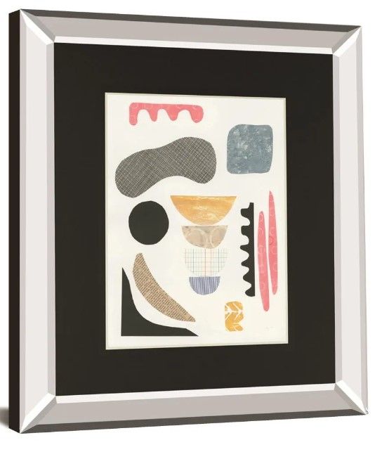 Classy Art Mixed Shapes I By Courtney Prahl Mirror Framed Wall Art-0