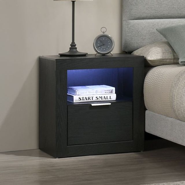 New Classic® Home Furnishings Asher Charcoal Nightstand with LED-1