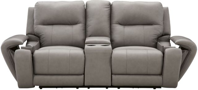 Signature Design by Ashley® Real Moments Ash Power Reclining Loveseat with Audio Seating-4