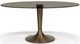 Korson Furniture Smoked Glass Top Oval Dining Table with Saturn Anodized Base-0