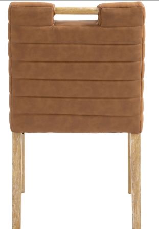 Meridian Furniture Aimee Cognac/Natural Leather Dining Side Chair-3