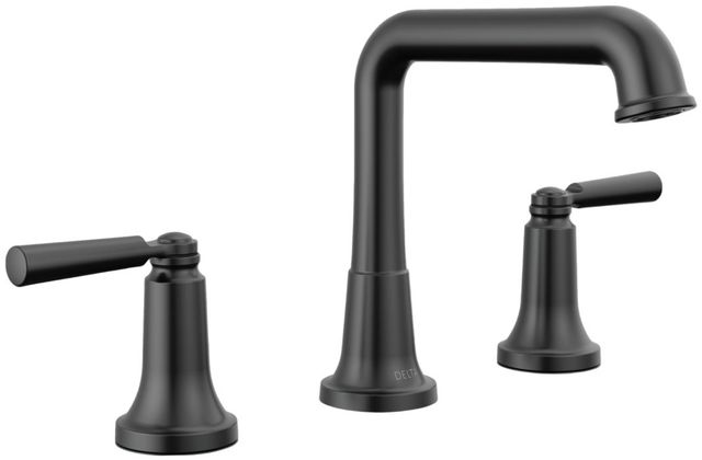 Delta Saylor® Matte Black 6" 2-Handle Widespread Bathroom Faucet-0