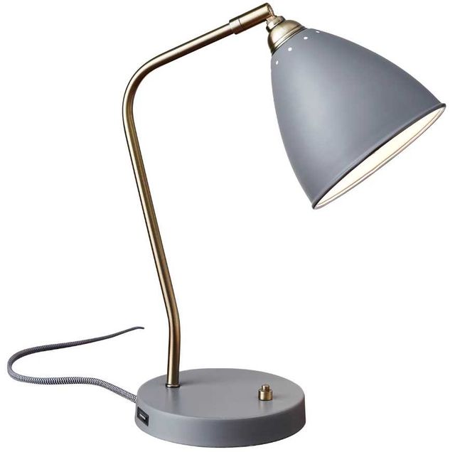 Adesso® Chelsea Grey Desk Lamp-0