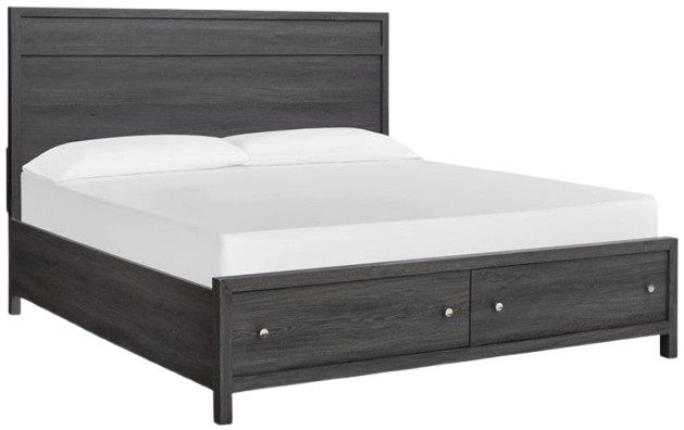 Magnussen Home® Merrifield Merino Pearl/Raisin Black Queen Panel Storage Bed-0