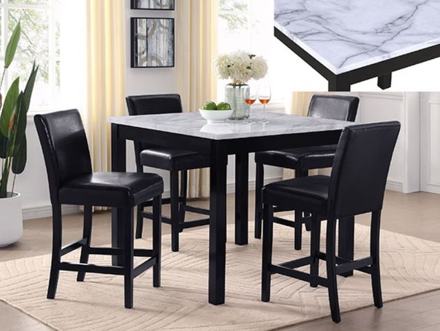 Crown Mark Lennon 5-Piece Black Counter Height Dining Set-1