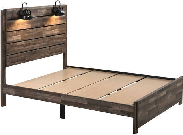 Crown Mark Carter Distressed Wood King Panel Bed-2