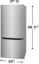 Frigidaire Gallery® 30" 20.3 Cu. Ft. Smudge-Proof® Stainless Steel Bottom Freezer Refrigerator-2