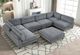 Furniture of America® Dagenham 7-Piece Gray U-Shape Sectional with Ottoman-1