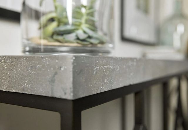 Hooker® Furniture Ciao Bella Gray Console Table with Aged Steel Base-3