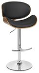 Armen Living Naples Black/Walnut Adjustable Bar Stool-0