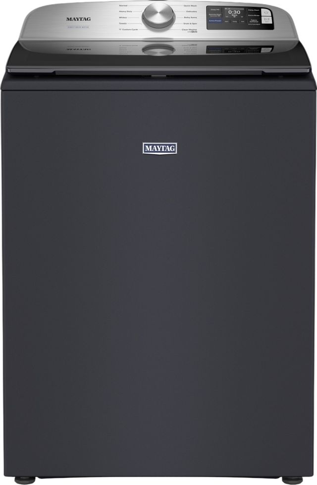 Maytag® Midnight Steel Top Load Washer & Gas Dryer Laundry Pair-1