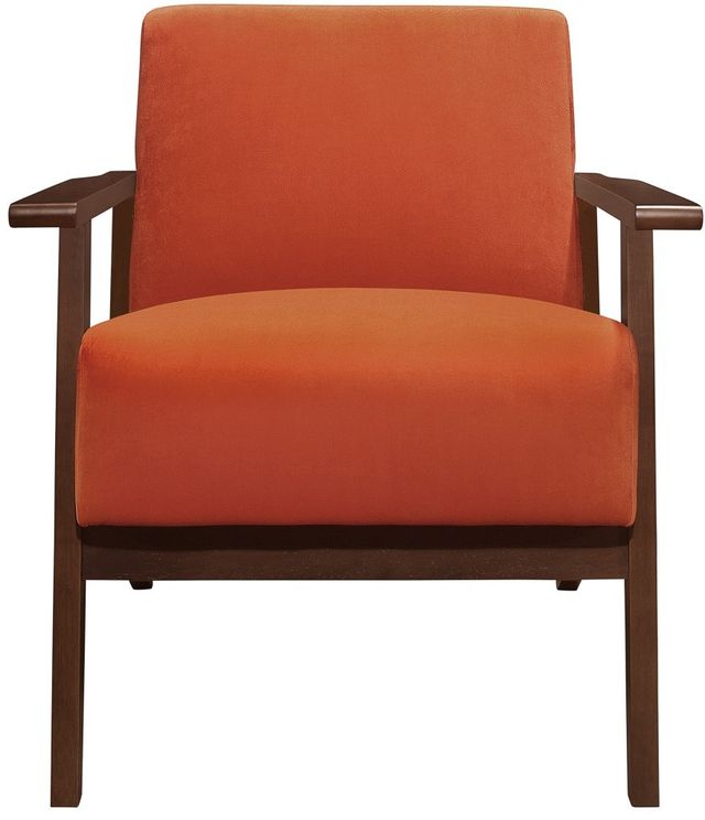 Homelegance® August Dark Walnut/Orange Accent Chair-2