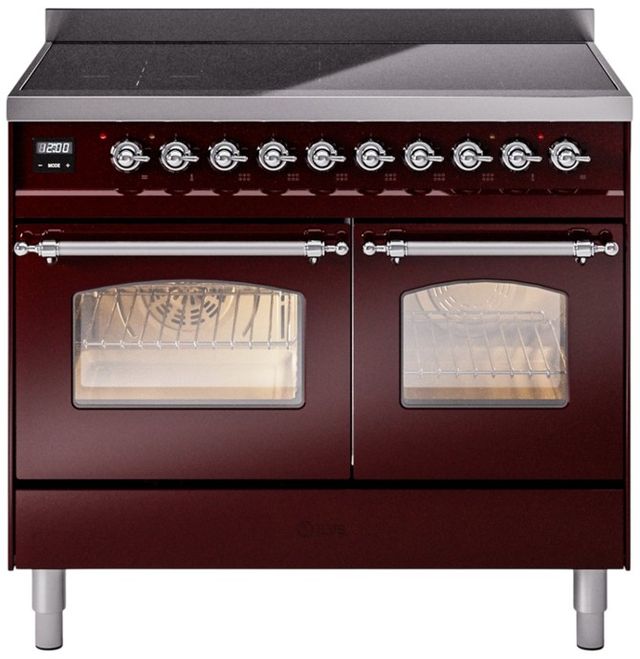 Ilve® Nostalgie II Series 40" Burgundy Pro Style Induction Range-0