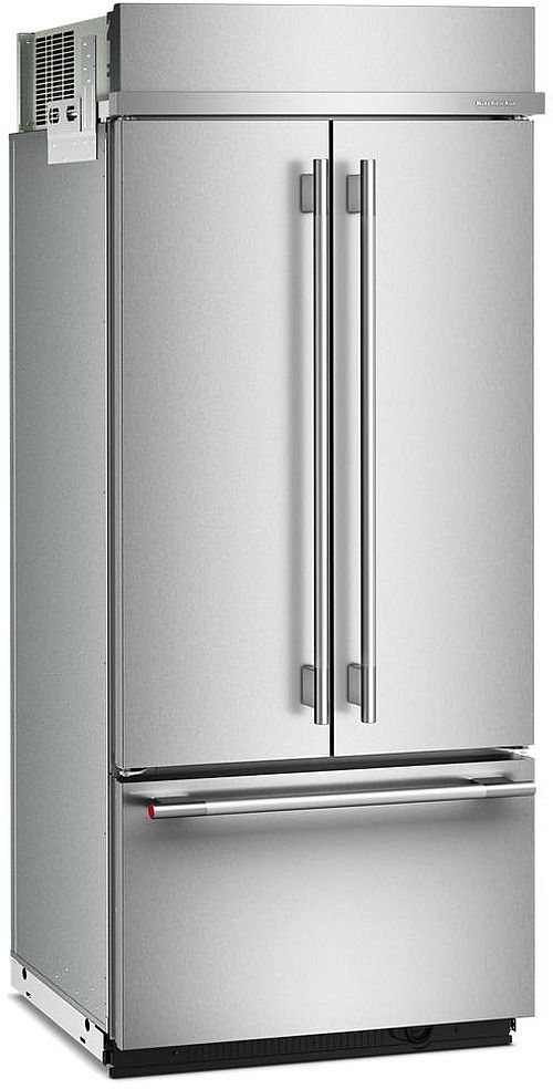 KitchenAid® 36" 20.8 Cu. Ft. PrintShield Stainless Steel Built In French Door Refrigerator with Platinum Interior-1