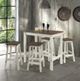 Pine Crafter Furniture® Brown Lacquer/White Distressed Dining Table and 4 Stools-1