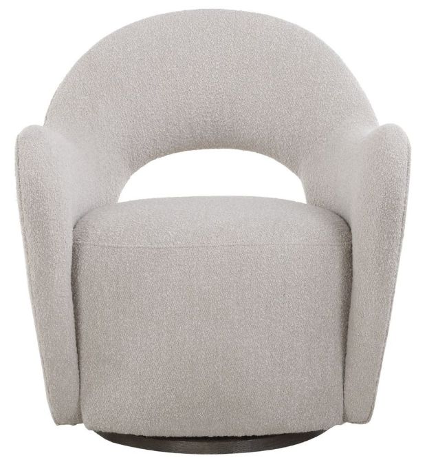 Uttermost® Wander Gray Swivel Chair-3
