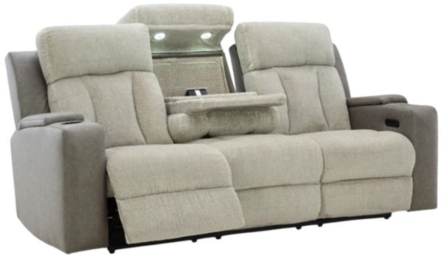 Signature Design by Ashley® Stately Check Sisal Power Reclining Sofa with Adjustable Headrest-2