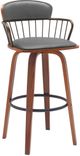 Armen Living Willow Gray/Walnut Swivel Bar Stool-0