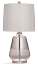Bassett Mirror Adara Glass Silver/White Table Lamp-0