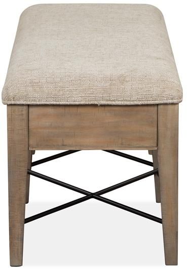 Magnussen Home® Paxton Place Dovetail Grey Upholstered Bench-3