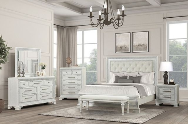 Furniture of America® Stella Mia 4-Piece Creamy White Queen Bedroom Set-0