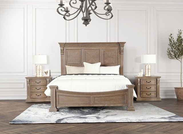 Furniture of America® Seven Oaks 4-Piece Weathered Oak Queen Bedroom Set-2