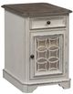 Liberty Furniture Magnolia Weathered Bark Chair Side Table with Antique White Base-1