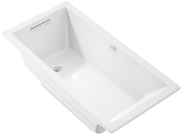 KOHLER® Underscore® White 60" x 30" Drop-In/ Undermount Heated BubbleMassage™ Air Bath-0
