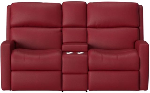Flexsteel® Customizable Catalina Leather Power Reclining Loveseat with Console and Power Headrests-3