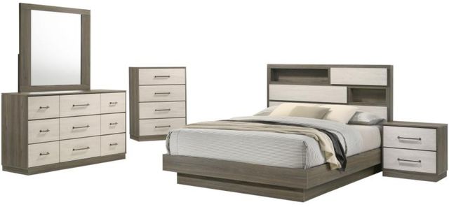 Coaster® Fenwick 5-Piece Almond/Gray Oak Queen Bedroom Set-0