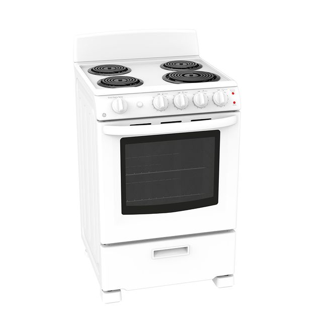 GE® 24" White Freestanding Electric Range-2