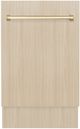 ZLINE Autograph Edition Tallac 18" Panel Ready Top Control Built-In Dishwasher with Polished Gold Handle-0