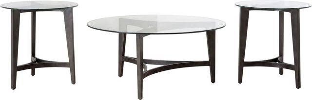 Liberty Furniture Capri 3-Piece Clear/Espresso Table Set-0