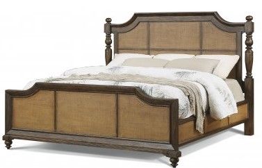 Flexsteel® Wakefield Dark Brown/Rattan California King Bed-0