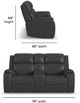Flexsteel® Ziggy Iron Leather Power Reclining Loveseat with Console, Power Headrest and Lumbar-2
