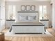 International Furniture Direct Luna Ivory Eastern King Panel Bed-1