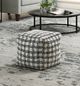 Homelegance® Easley Black/White Square Pouf-1