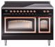 Ilve® Nostalgie II Noblesse 48'' Glossy Black Pro Style Induction Range with Copper Trim-0