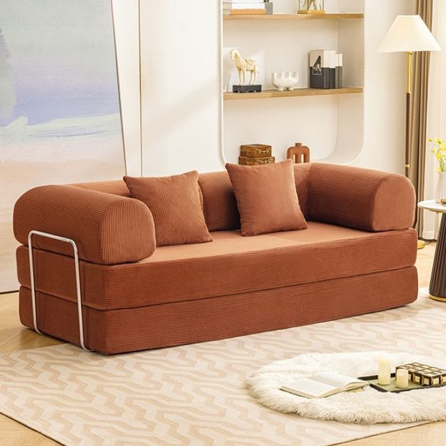 Furniture of America® Perri Rustic Brown 79" Compressed Sofa-1