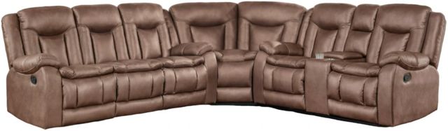New Classic® Home Furnishings Morello 3-Piece Brown L-Shape Manual Reclining Sectional-0