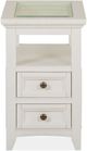 Magnussen Home® Heron Cove Glass Insert Chalk White Chairside End Table-1