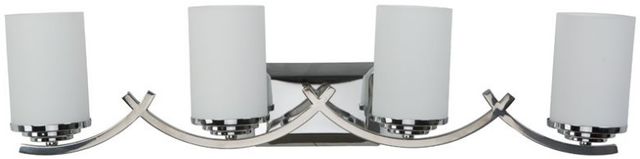 YHD Chrome/White Opal 4-Light Incandescent Bathroom Vanity Lighting-3