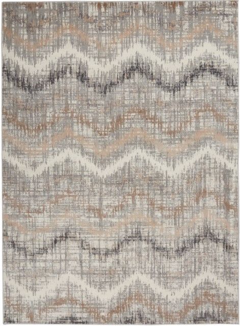 Nourison Home™ Elation Gray Ivory 5'x7' Style 1 Area Rug-0