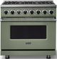 Viking® 7 Series 36" Eucalyptus Pro Style Dual Fuel Range-2