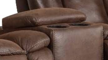 HomeStretch Brown 43" Manual Rocking Reclining Loveseat with Console-2