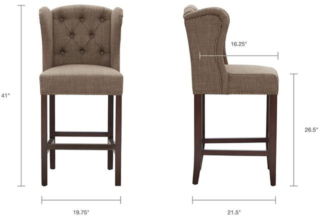 Olliix by Madison Park Brown Jodi Counter Stool-2