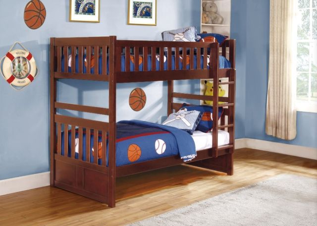 Homelegance® Rowe Dark Cherry Twin/Twin Bunk Bed-1