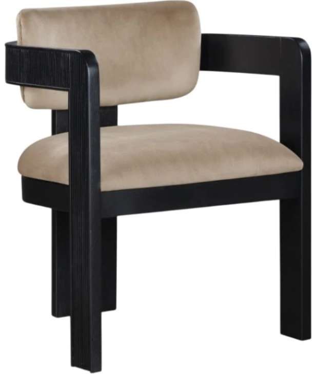 Meridian Furniture Sacha Beige/Black Velvet Dining Chair-0