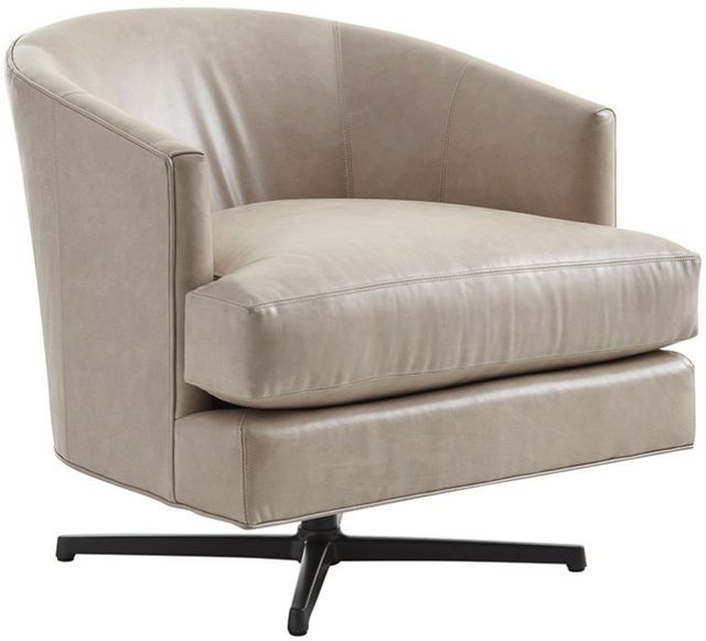Lexington Home Customizable Graves Leather Swivel Chair with Charcoal Base-0